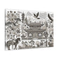 Enchanted Eastern Panorama: Vintage-Inspired Mythical Art Print - Chinese Folk Art