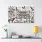 Enchanted Eastern Panorama: Vintage-Inspired Mythical Art Print - Chinese Folk Art