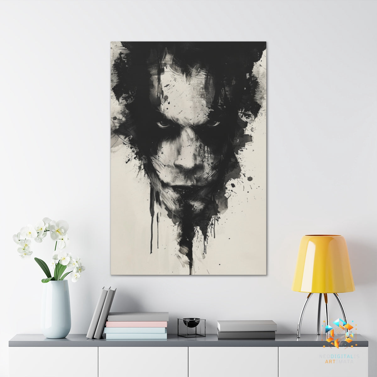 Ink Shadow Echoes - Original Rorschach Ink_blots Style Portrait Wall Art