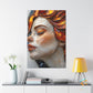 Amber Glimmer Visage - Original Enamel Art Style Portrait Wall Art - NeoDIGITALis ARTimata