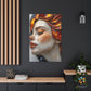 Amber Glimmer Visage - Original Enamel Art Style Portrait Wall Art - NeoDIGITALis ARTimata