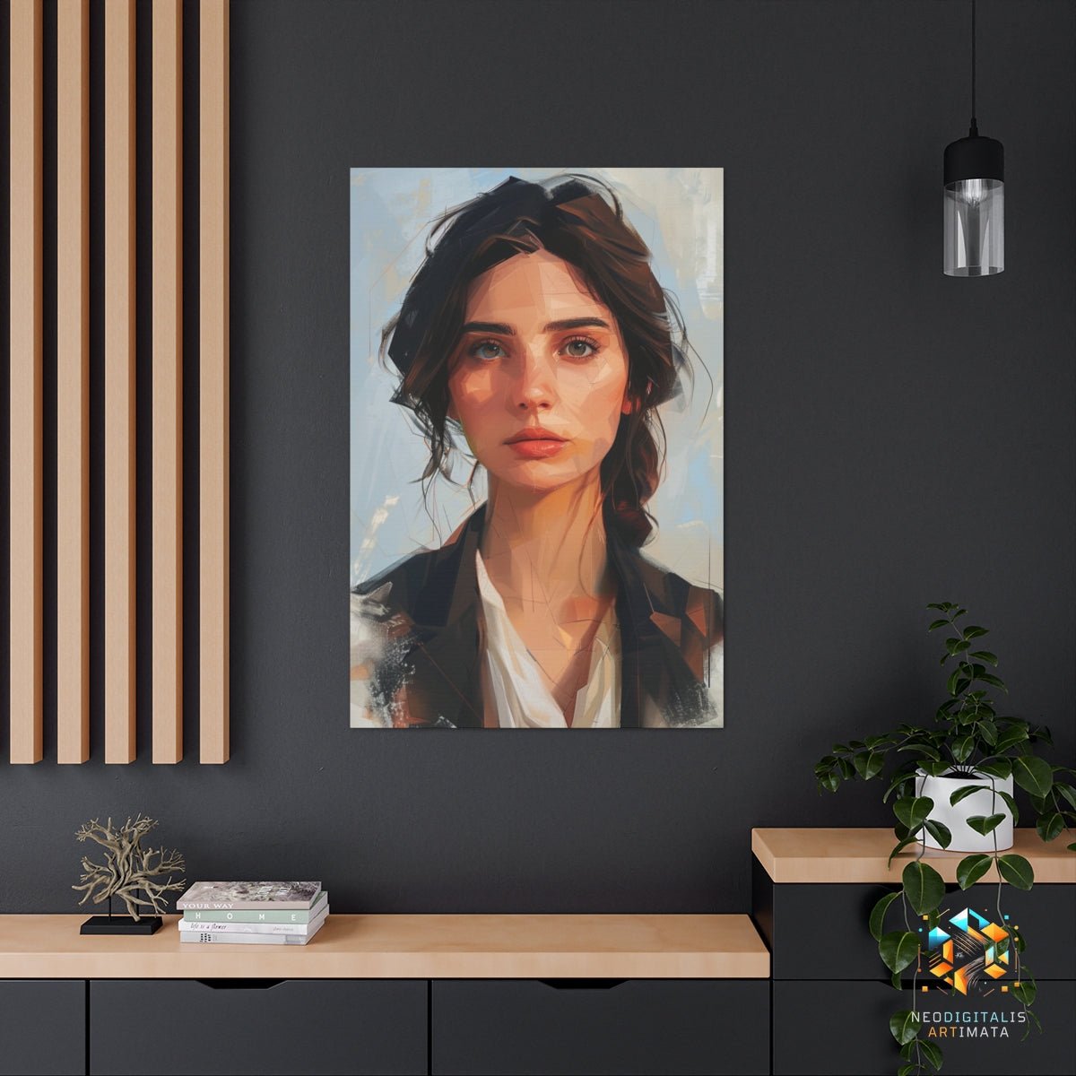 Angular Elegance - Original Low Poly Style Portrait Wall Art - NeoDIGITALis ARTimata