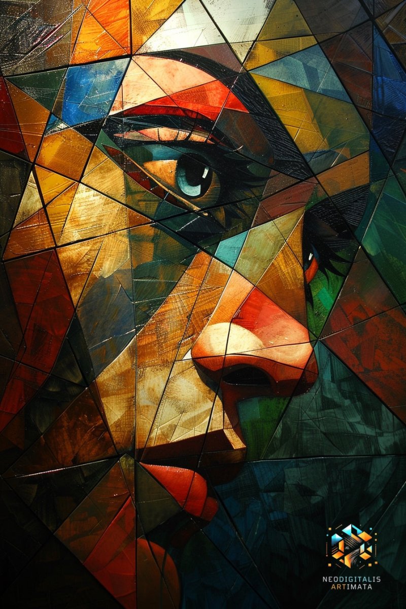 Angular Impressions - Original Cubism Style Portrait Wall Art - NeoDIGITALis ARTimata