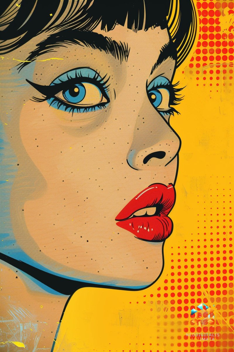 Bold Retro Glam - Original Pop Style Portrait Wall Art - NeoDIGITALis ARTimata