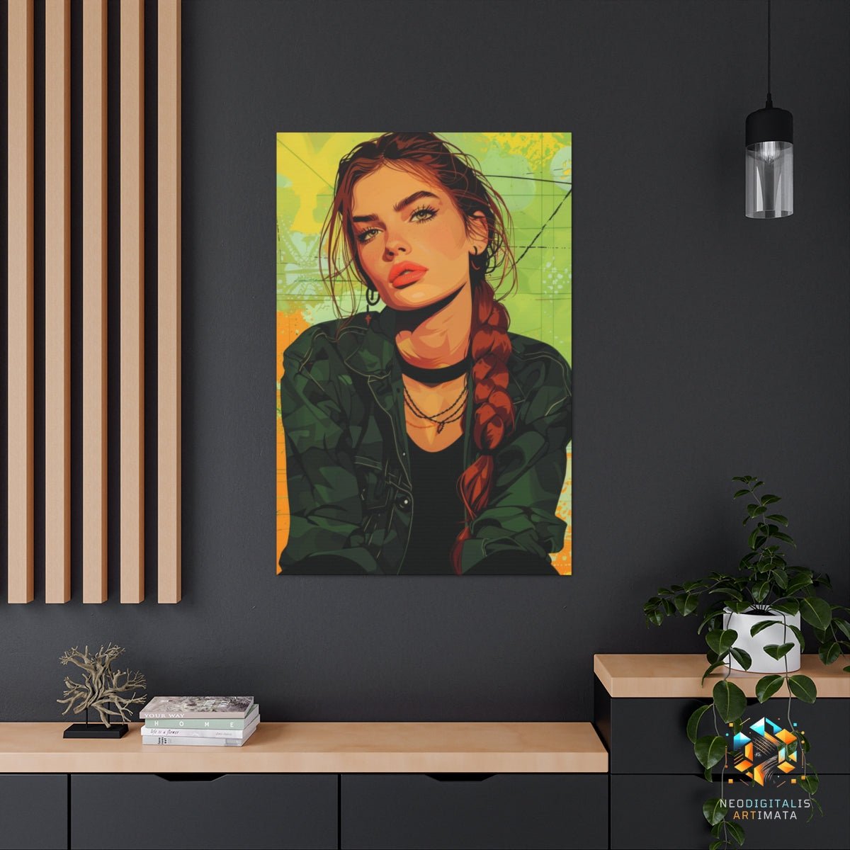 Braided Beauty Burst - Original Vexel Style Portrait Wall Art - NeoDIGITALis ARTimata