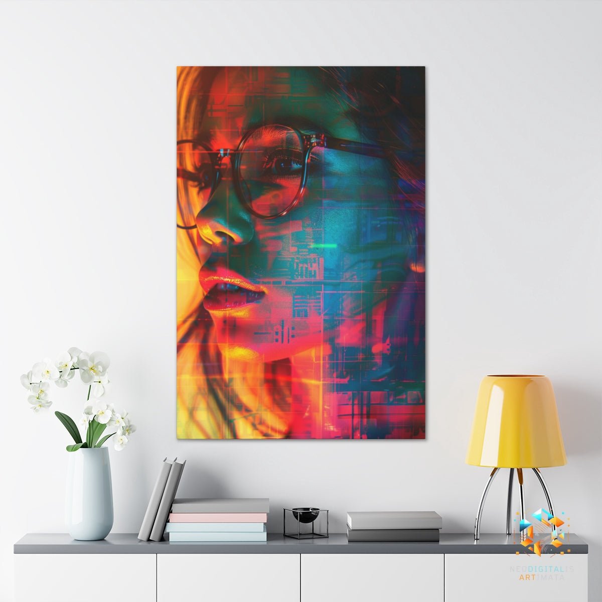 Circuit Dream Gaze - Original Datamoshing Style Portrait Wall Art - NeoDIGITALis ARTimata