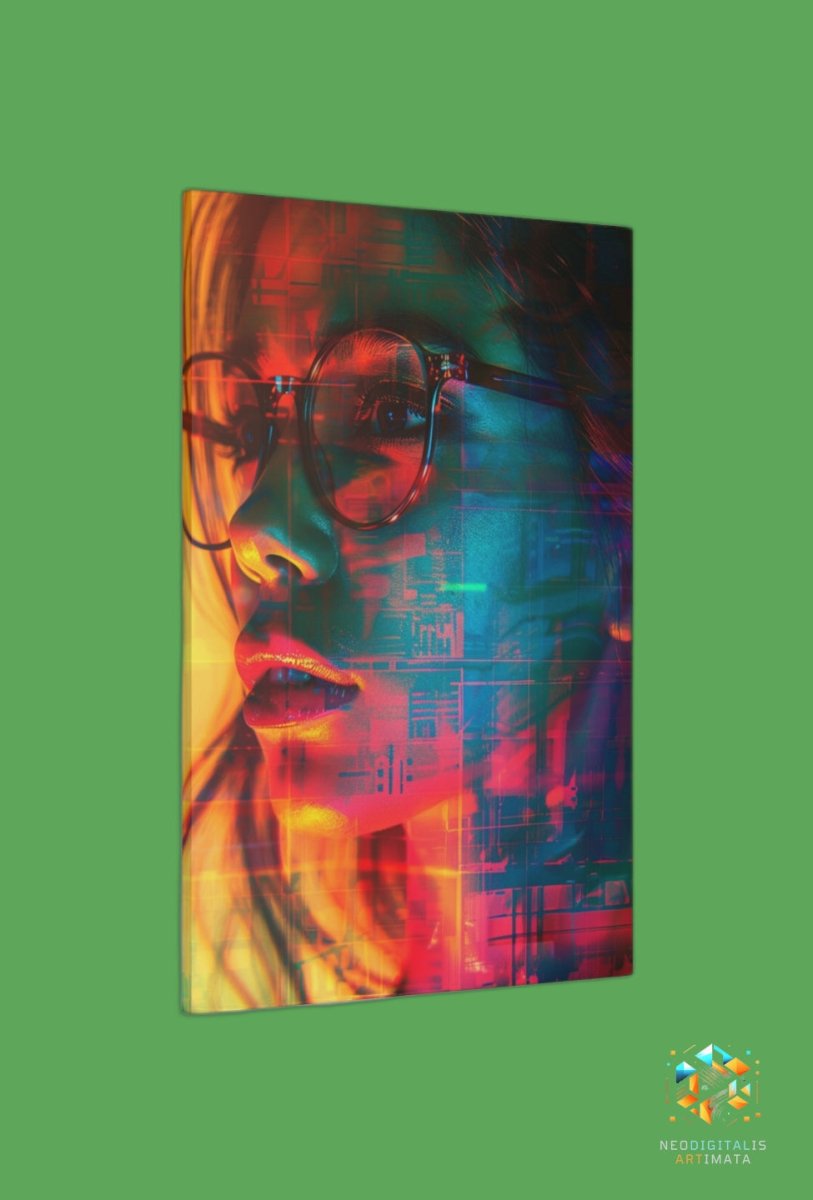 Circuit Dream Gaze - Original Datamoshing Style Portrait Wall Art - NeoDIGITALis ARTimata