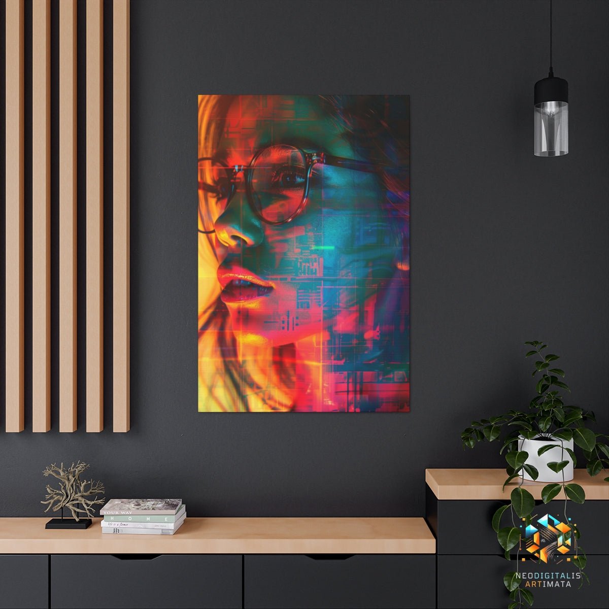 Circuit Dream Gaze - Original Datamoshing Style Portrait Wall Art - NeoDIGITALis ARTimata