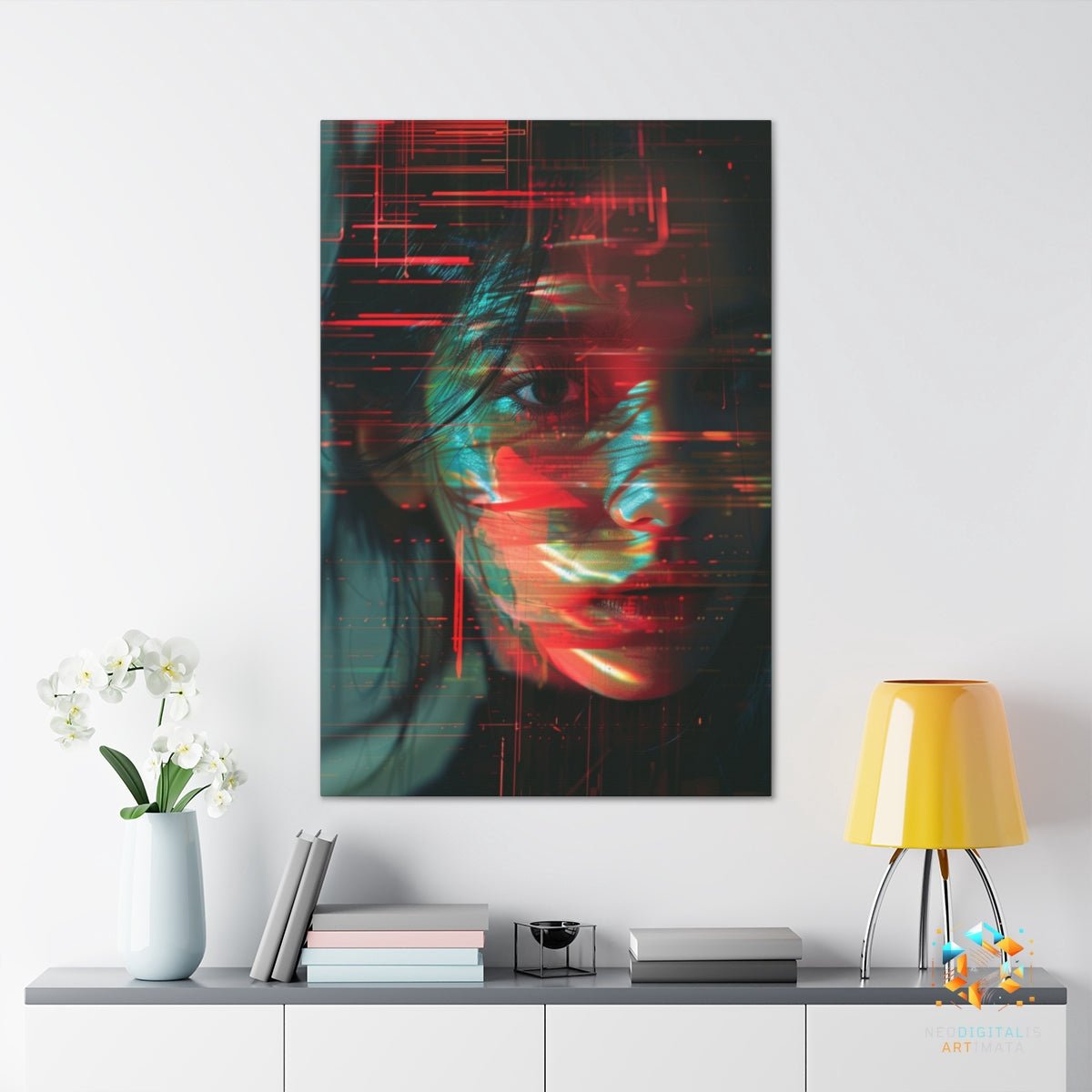 Circuitry Silhouette - Original Glitch Style Portrait Wall Art - NeoDIGITALis ARTimata