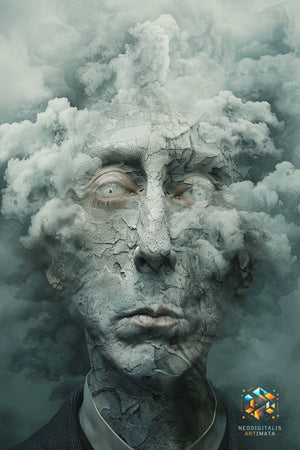 Clouded Reverie - Original Surrealism Style Portrait Wall Art