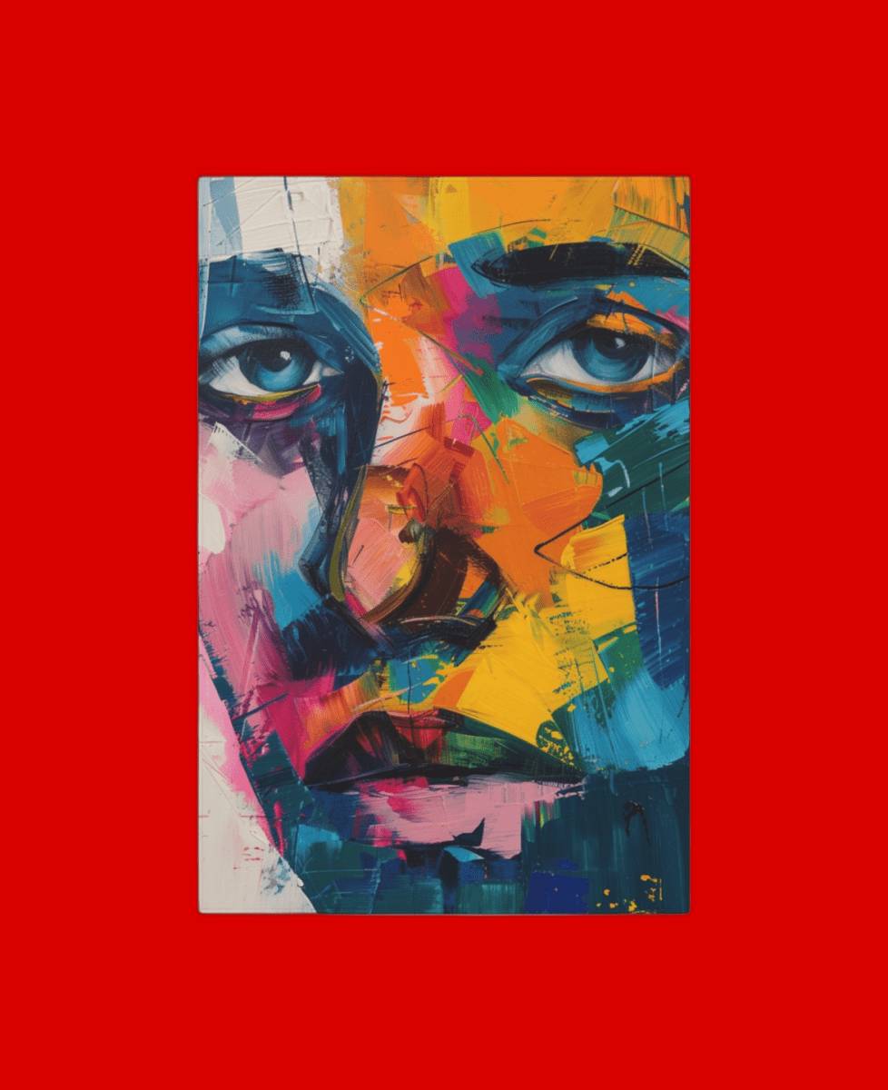 Colorful Gaze Canvas Art - Abstract Expressionist Wall Art Hanging