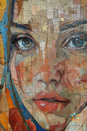 Crackled Glance Palette - Original Enamel Art Style Portrait Wall Art