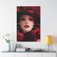 Crimson Elegance Portrait - Original Art Deco Style Portrait Wall Art - NeoDIGITALis ARTimata