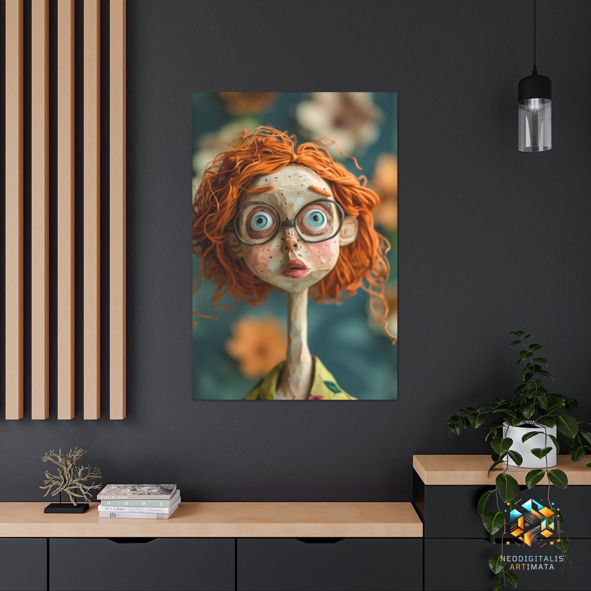 Curious Whimsy Portrait - Original Claymation Style Portrait Wall Art - NeoDIGITALis ARTimata