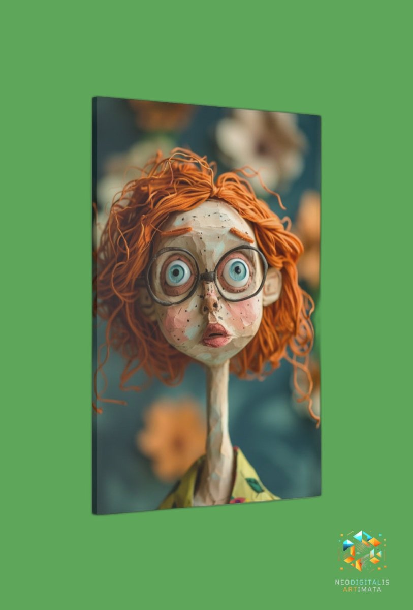 Curious Whimsy Portrait - Original Claymation Style Portrait Wall Art - NeoDIGITALis ARTimata