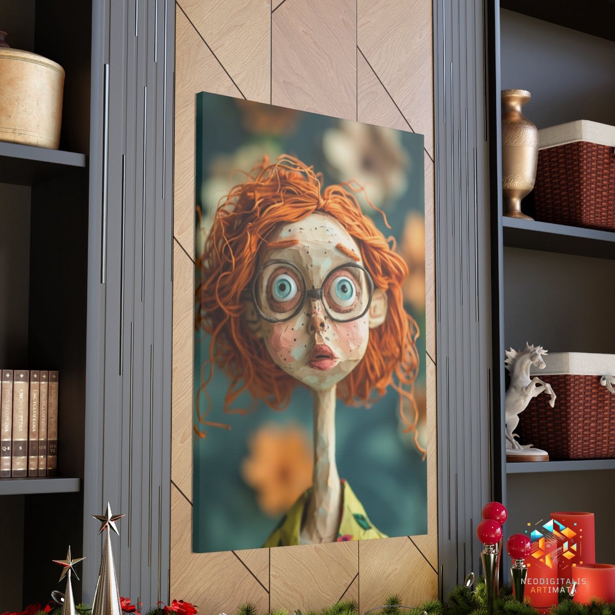 Curious Whimsy Portrait - Original Claymation Style Portrait Wall Art - NeoDIGITALis ARTimata