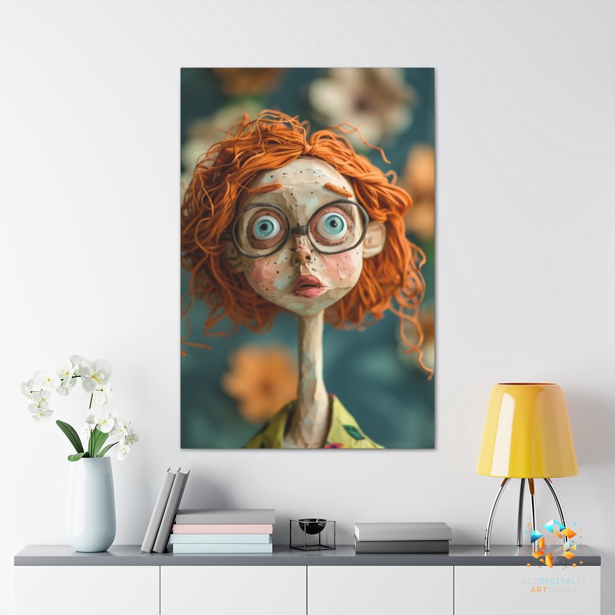 Curious Whimsy Portrait - Original Claymation Style Portrait Wall Art - NeoDIGITALis ARTimata