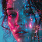 Cyber Dream Streaks - Original Glitch Style Portrait Wall Art - NeoDIGITALis ARTimata