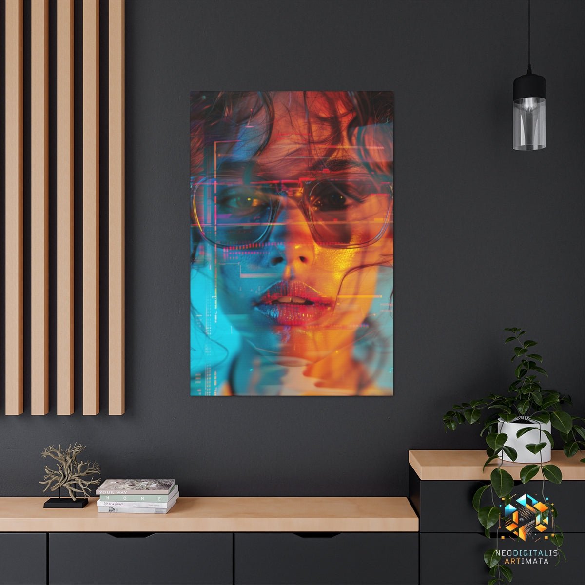 Cyber Flicker Essence - Original Glitch Style Portrait Wall Art - NeoDIGITALis ARTimata