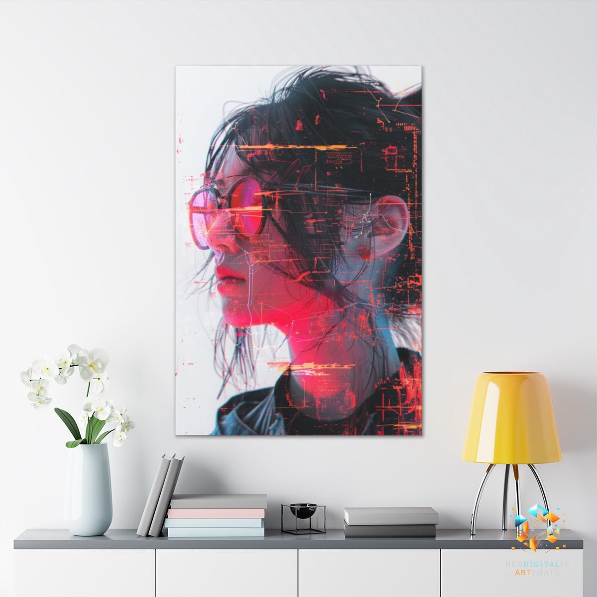 Cyber Pulse Profile - Original Glitch Style Portrait Wall Art - NeoDIGITALis ARTimata