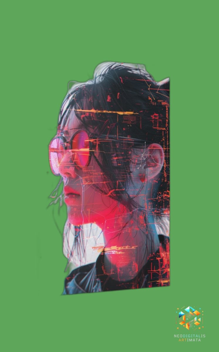 Cyber Pulse Profile - Original Glitch Style Portrait Wall Art - NeoDIGITALis ARTimata