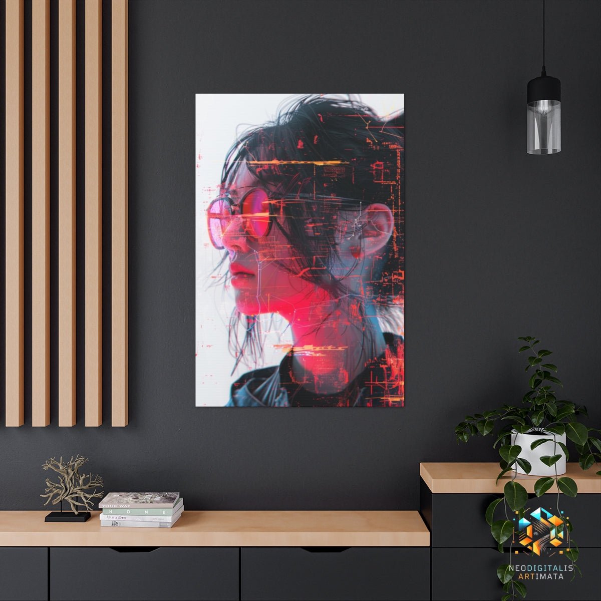 Cyber Pulse Profile - Original Glitch Style Portrait Wall Art - NeoDIGITALis ARTimata