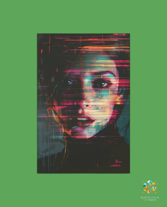 Cyber Spectrum Stare - Original Glitch Style Portrait Wall Art - NeoDIGITALis ARTimata