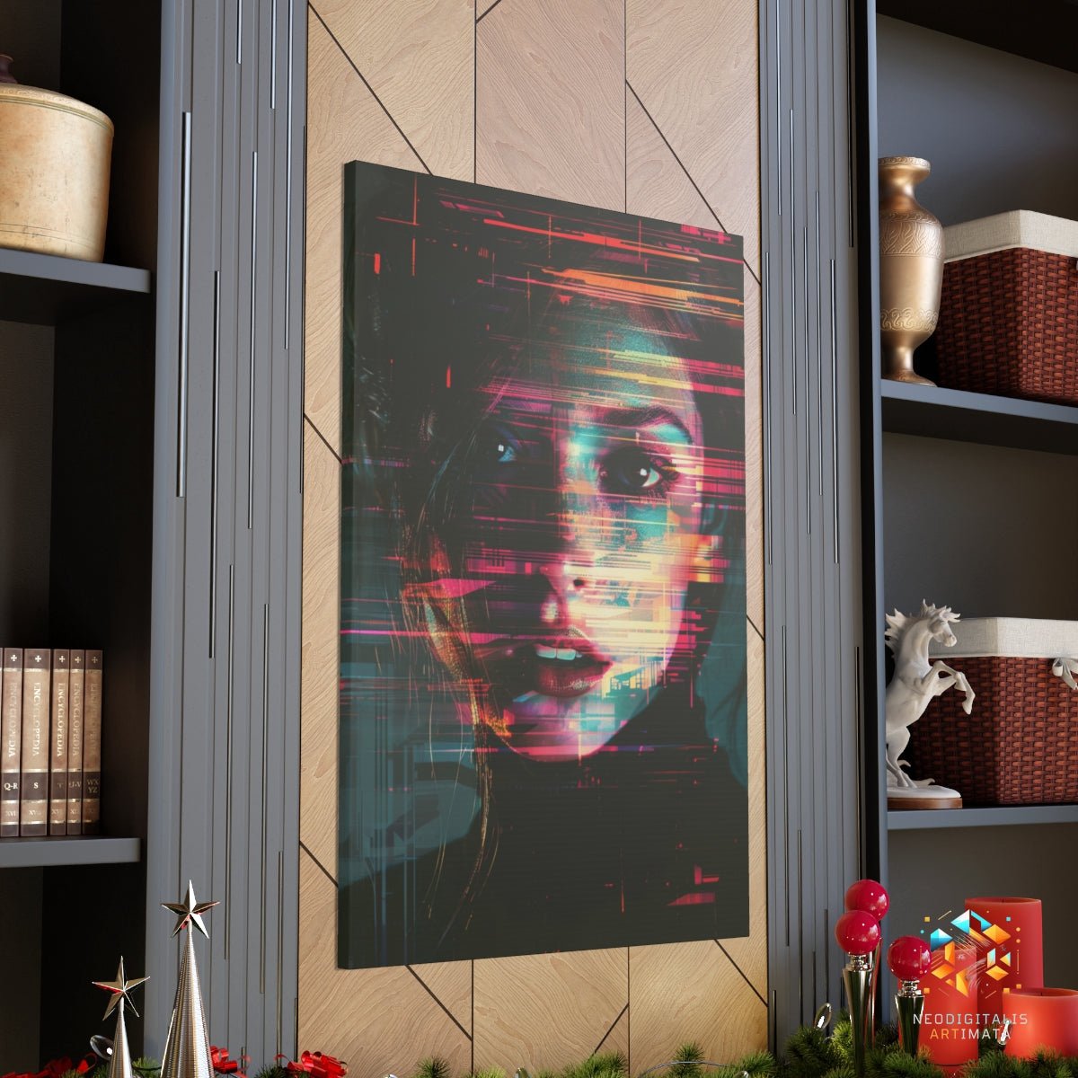 Cybernetic Elegance - Original Glitch Style Portrait Wall Art - NeoDIGITALis ARTimata