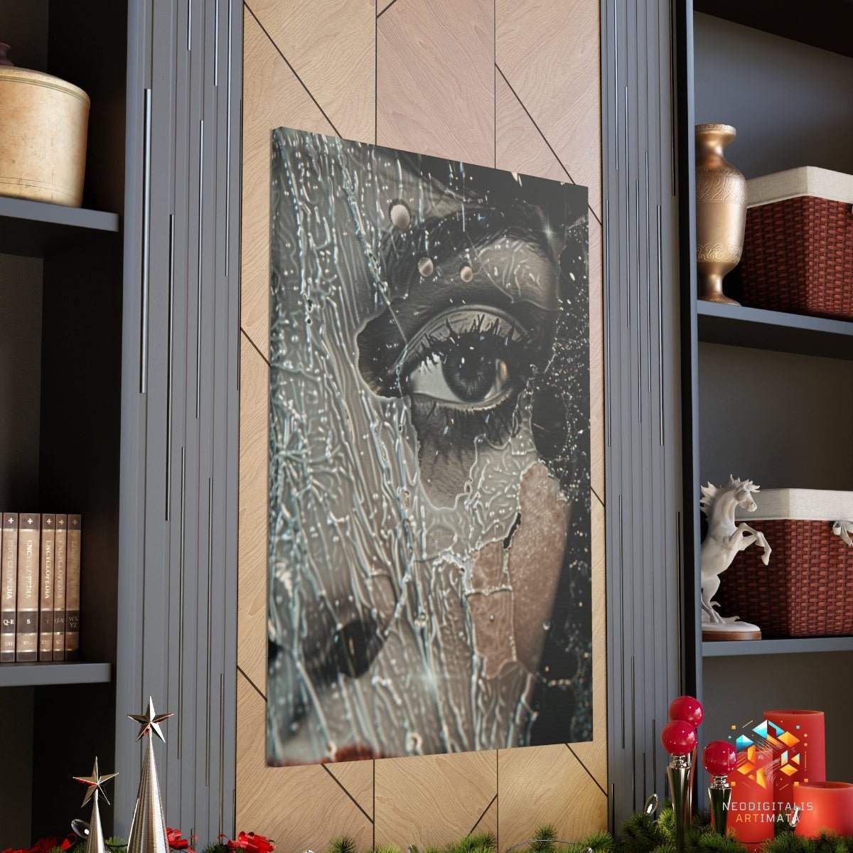 Dewy Gaze Depths - Original Bubble Wrap Style Portrait Wall Art - NeoDIGITALis ARTimata