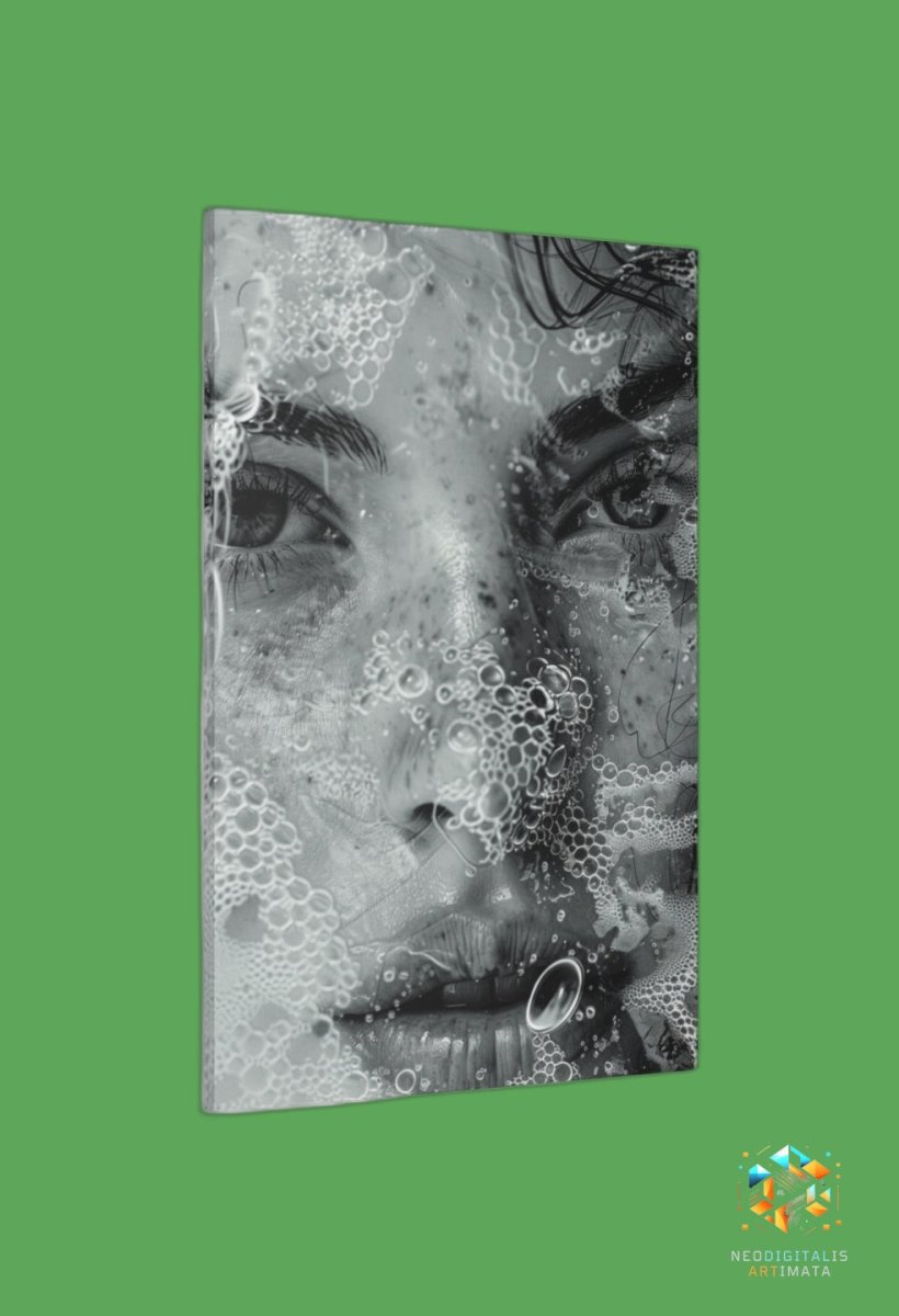 Dewy Gaze Mystique - Original Bubble Wrap Style Portrait Wall Art - NeoDIGITALis ARTimata