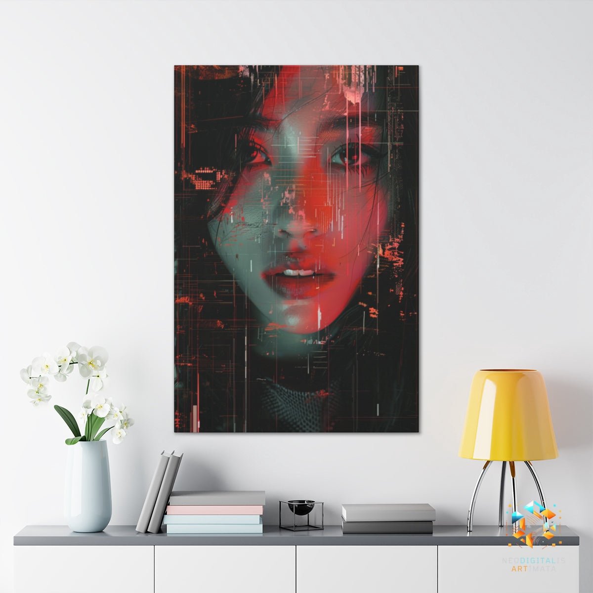 Digital Chaos Beauty - Original Glitch Style Portrait Wall Art - NeoDIGITALis ARTimata