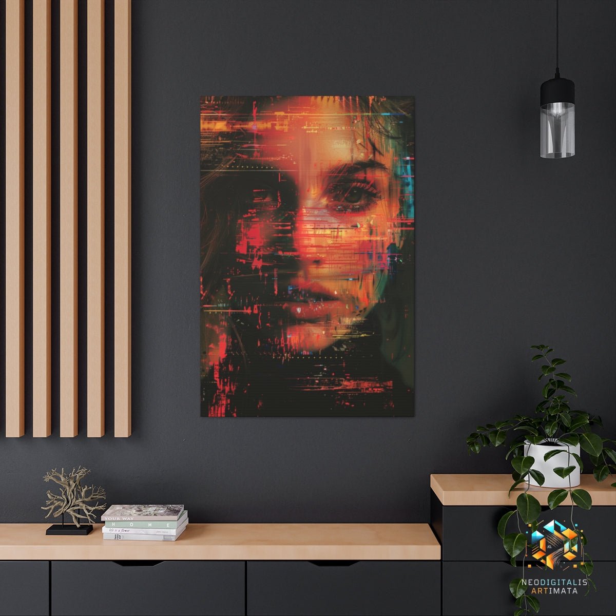 Digital Dawn Portrait - Original Glitch Style Portrait Wall Art - NeoDIGITALis ARTimata