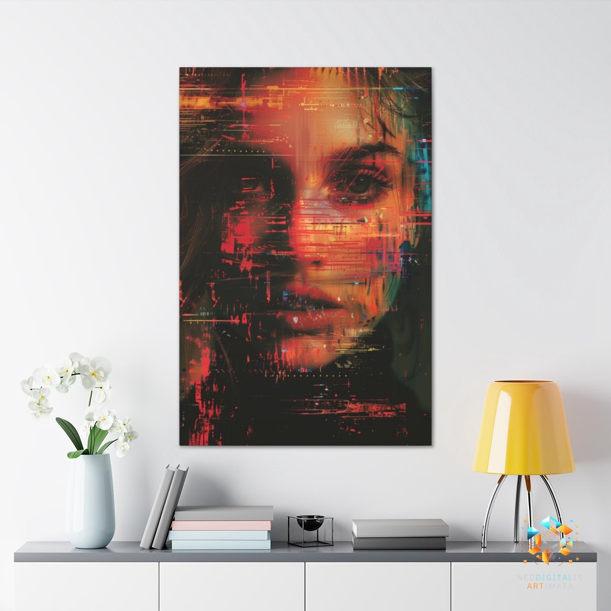 Digital Dawn Portrait - Original Glitch Style Portrait Wall Art - NeoDIGITALis ARTimata