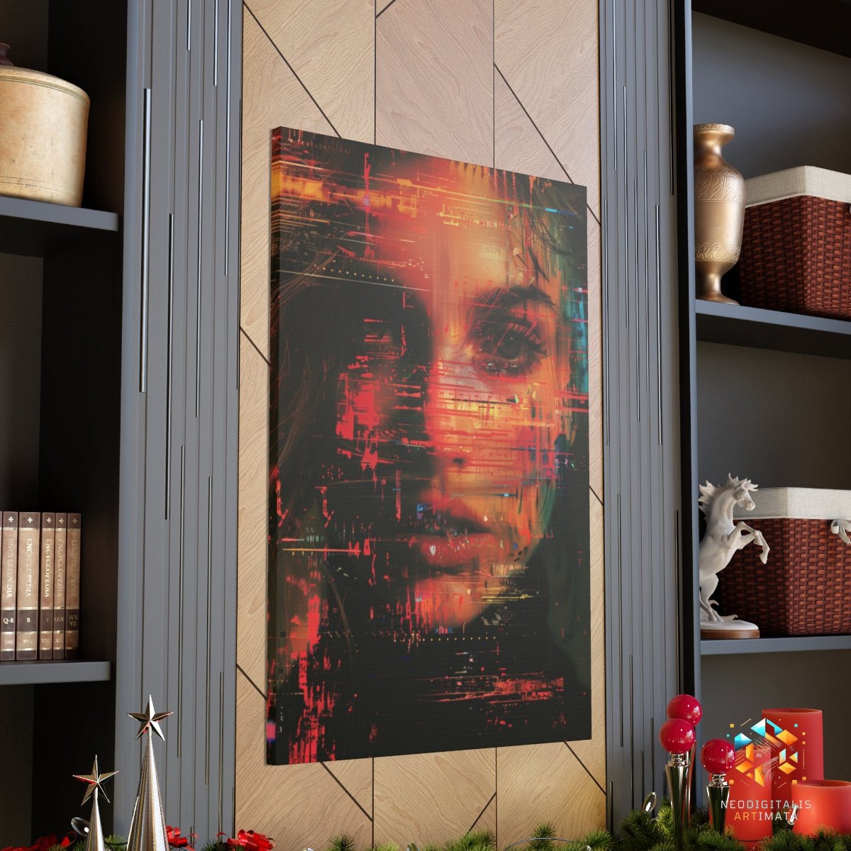 Digital Dawn Portrait - Original Glitch Style Portrait Wall Art - NeoDIGITALis ARTimata