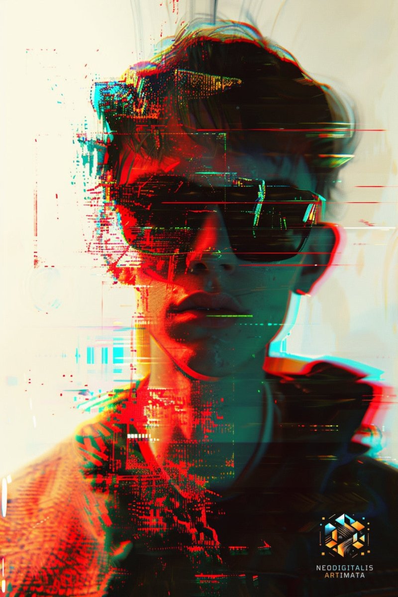 Digital Disruption Shades - Original Glitch Style Portrait Wall Art - NeoDIGITALis ARTimata