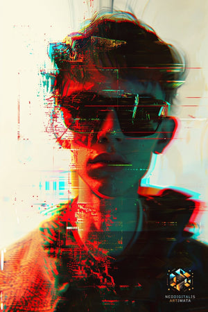 Digital Disruption Shades - Original Glitch Style Portrait Wall Art