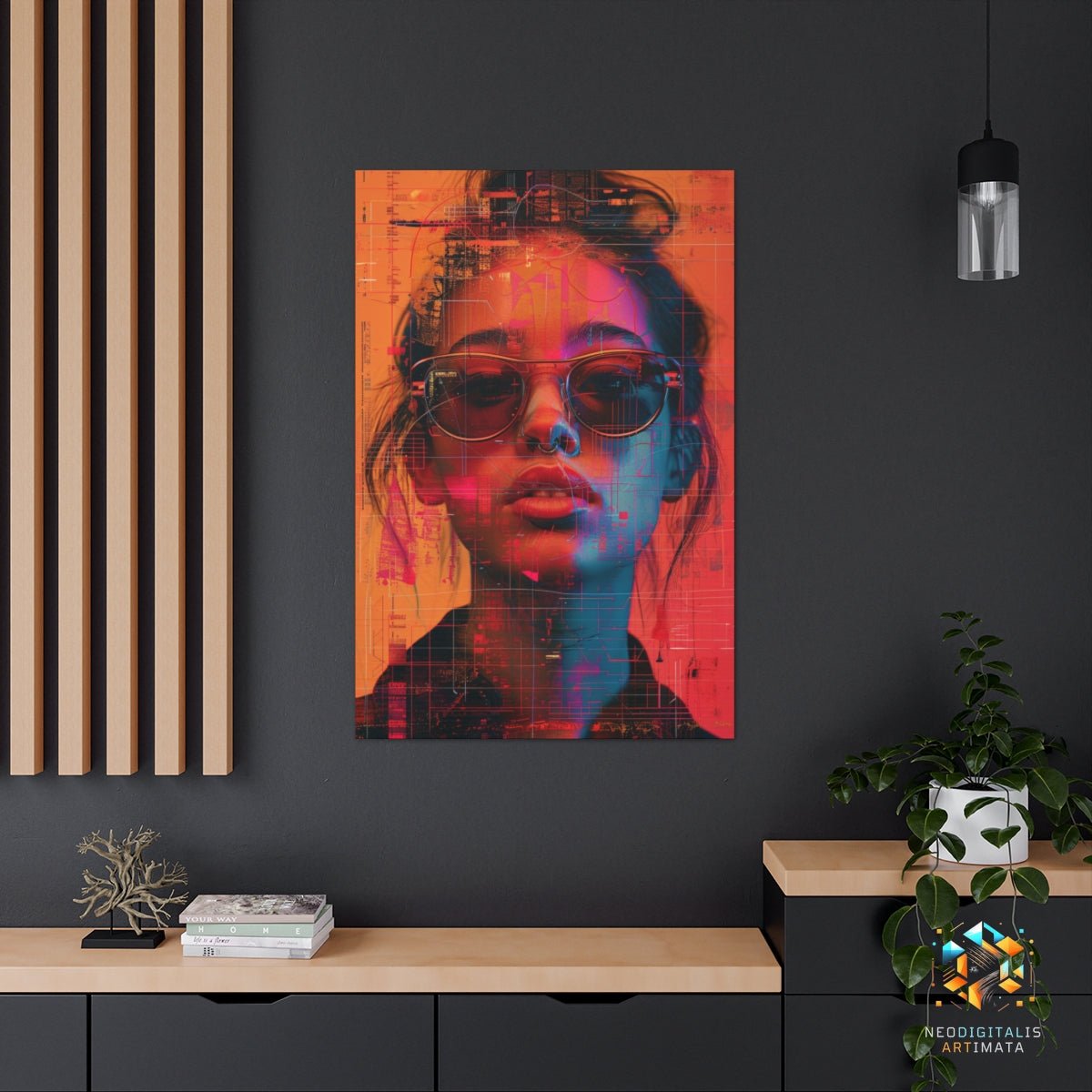 Digital Dream Diva - Original Glitch Style Portrait Wall Art - NeoDIGITALis ARTimata