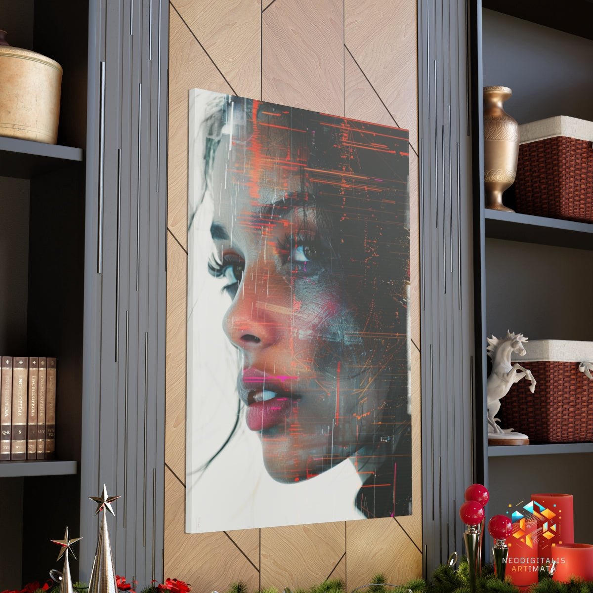 Digital Dream Streaks - Original Glitch Style Portrait Wall Art - NeoDIGITALis ARTimata