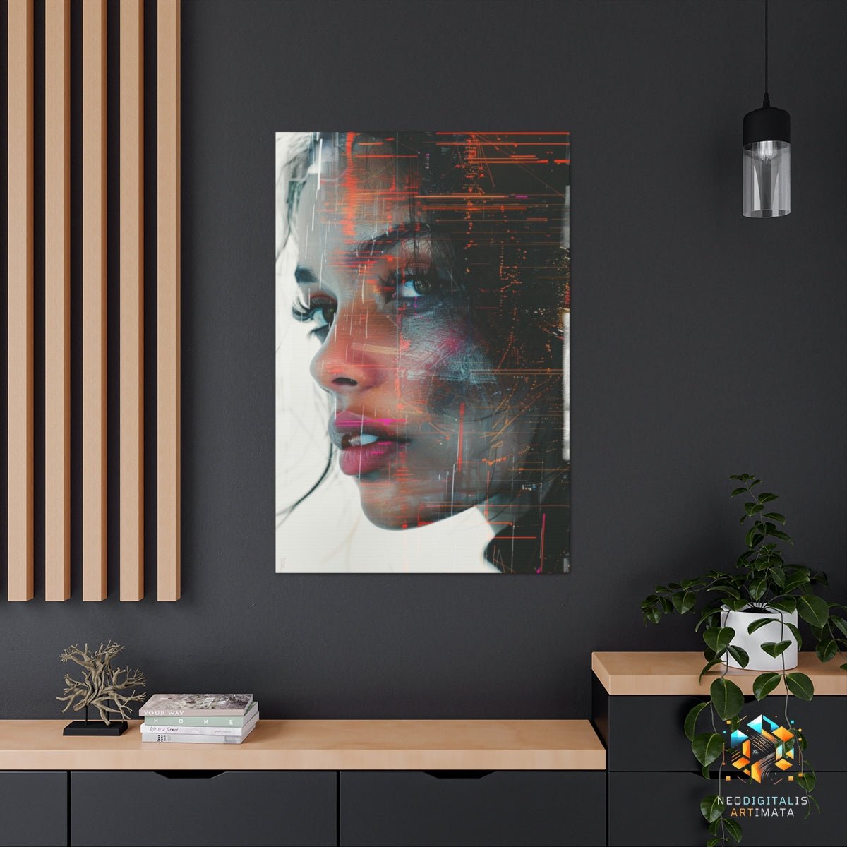 Digital Dream Streaks - Original Glitch Style Portrait Wall Art - NeoDIGITALis ARTimata