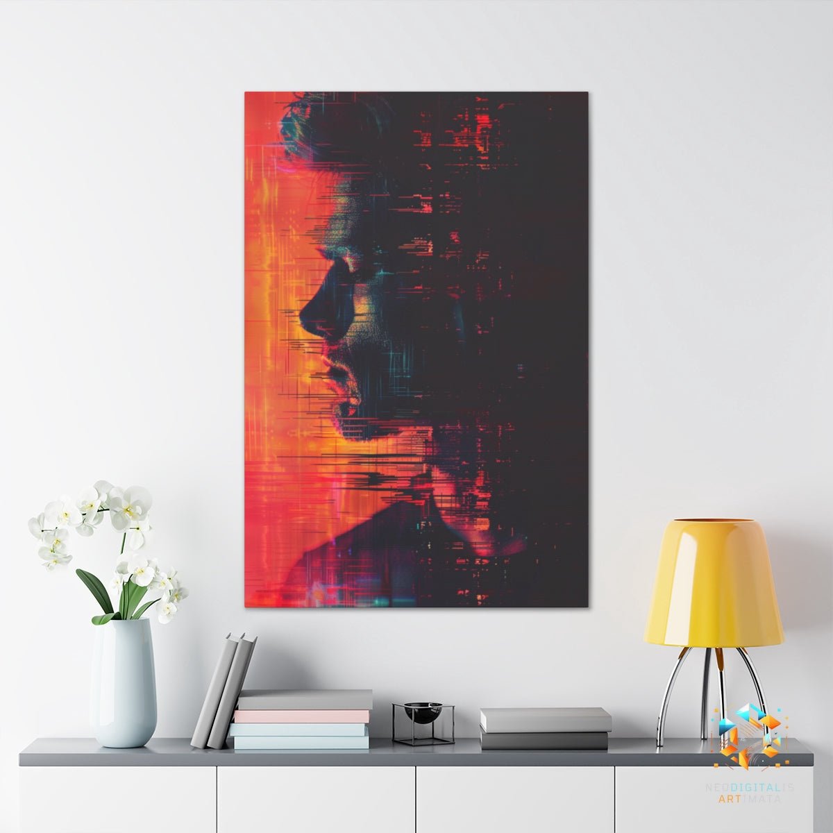 Digital Pulse Echoes - Original Glitch Style Portrait Wall Art - NeoDIGITALis ARTimata