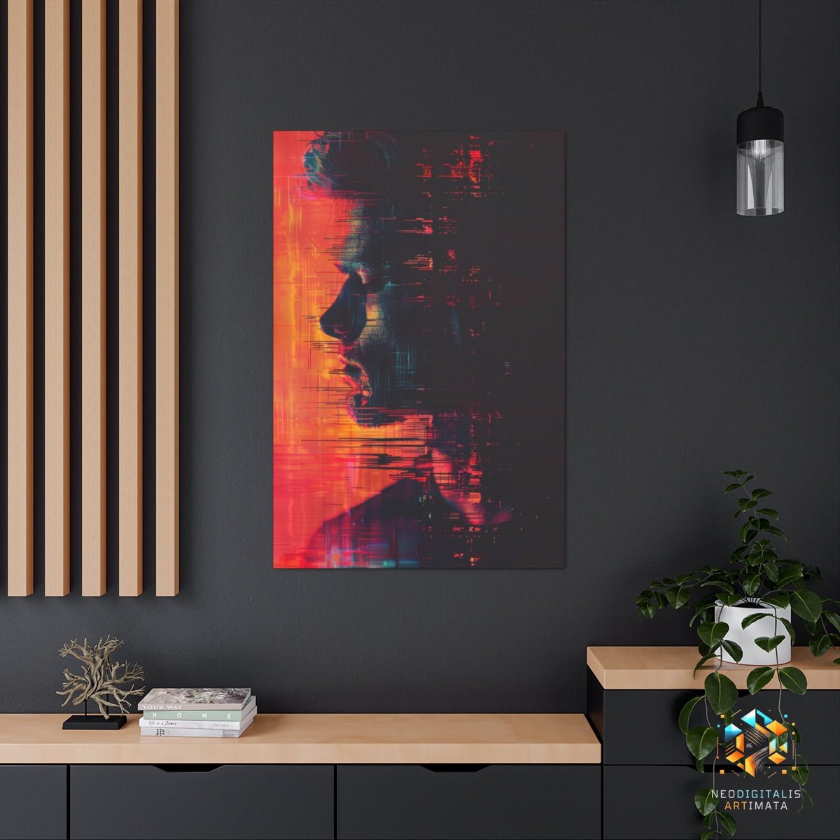 Digital Pulse Echoes - Original Glitch Style Portrait Wall Art - NeoDIGITALis ARTimata