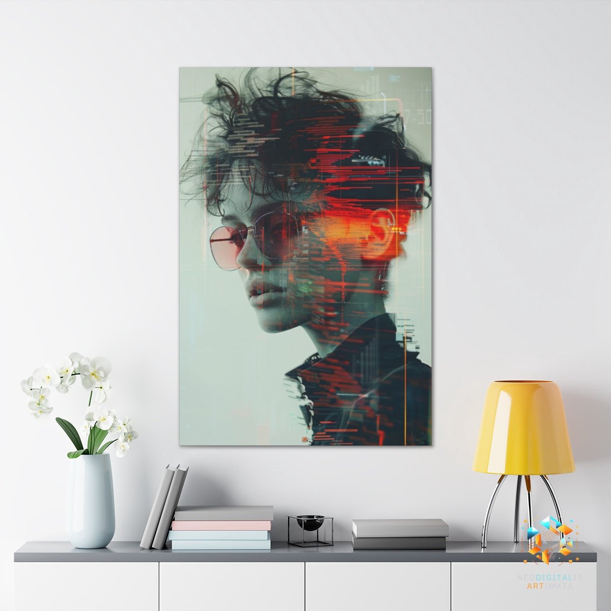 Digital Pulse Portrait - Original Glitch Style Portrait Wall Art - NeoDIGITALis ARTimata