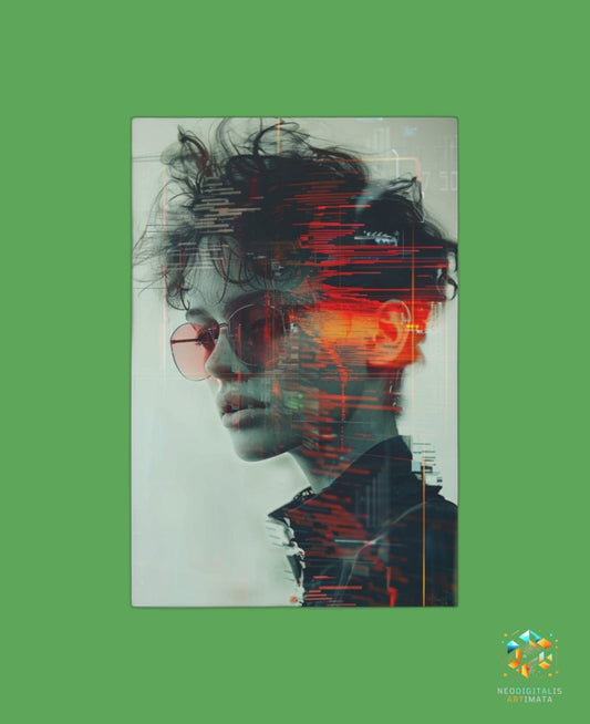 Digital Pulse Portrait - Original Glitch Style Portrait Wall Art - NeoDIGITALis ARTimata