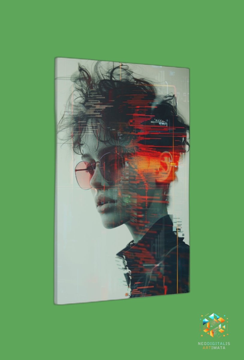 Digital Pulse Portrait - Original Glitch Style Portrait Wall Art - NeoDIGITALis ARTimata