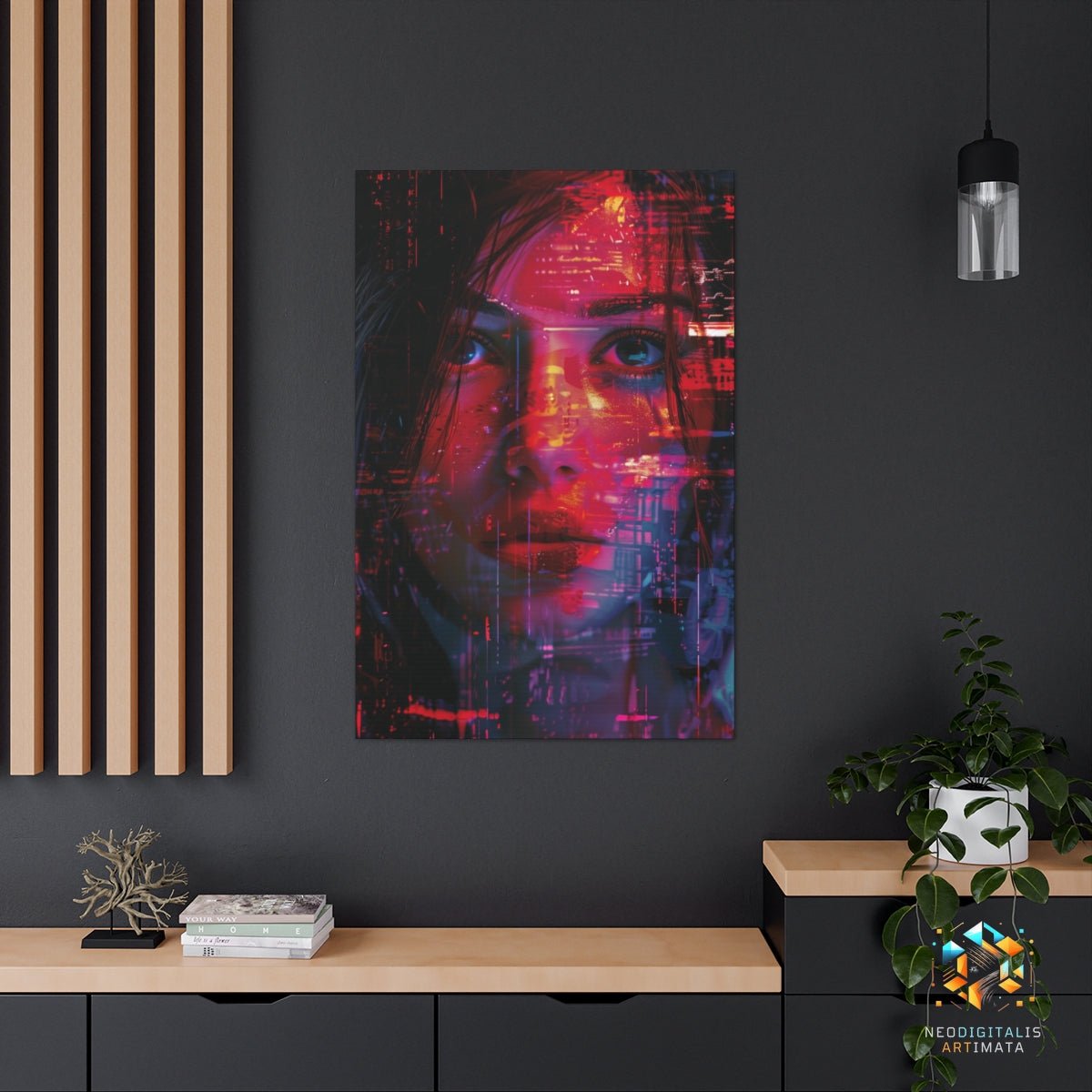 Digital Soul Fusion - Original Glitch Style Portrait Wall Art - NeoDIGITALis ARTimata