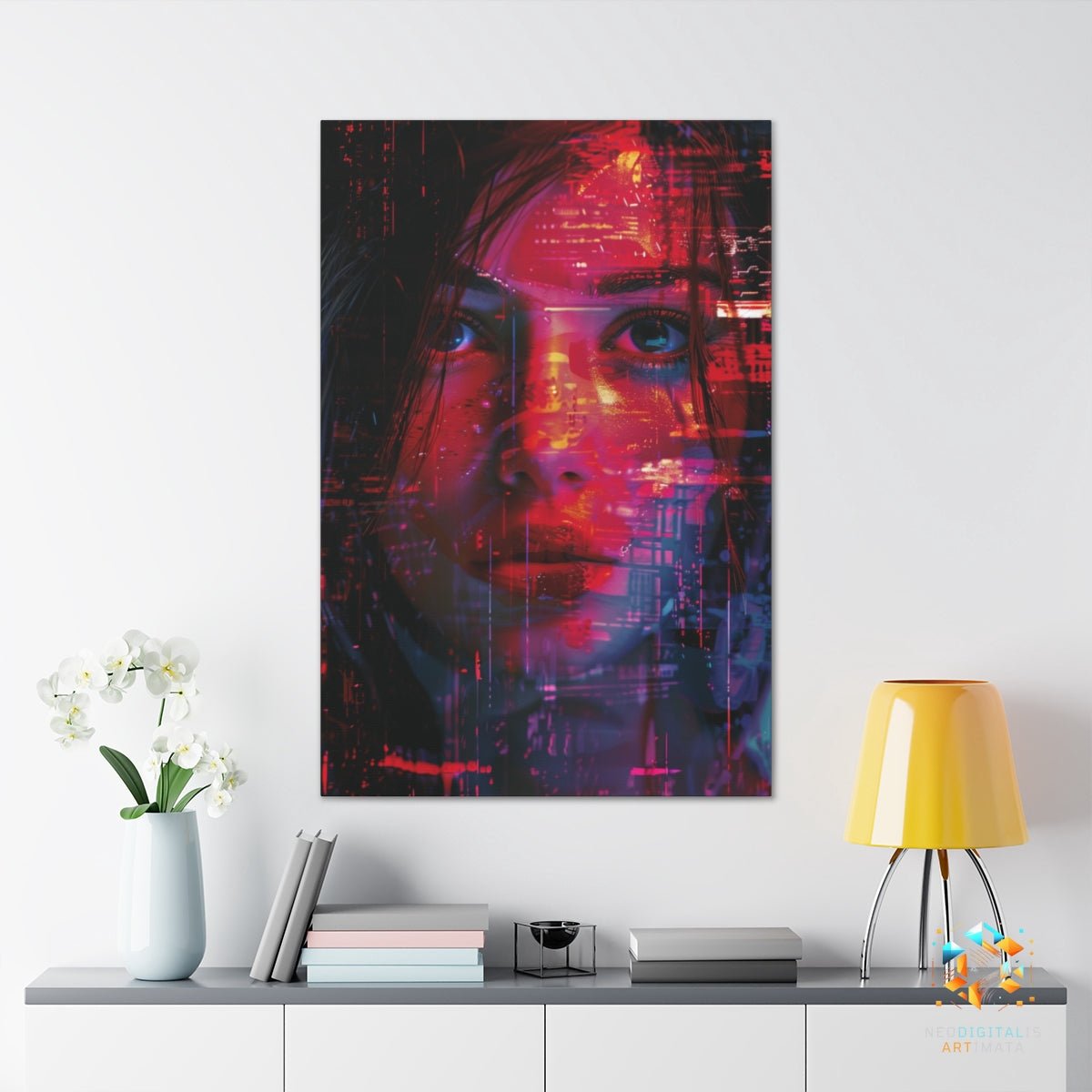 Digital Soul Fusion - Original Glitch Style Portrait Wall Art - NeoDIGITALis ARTimata