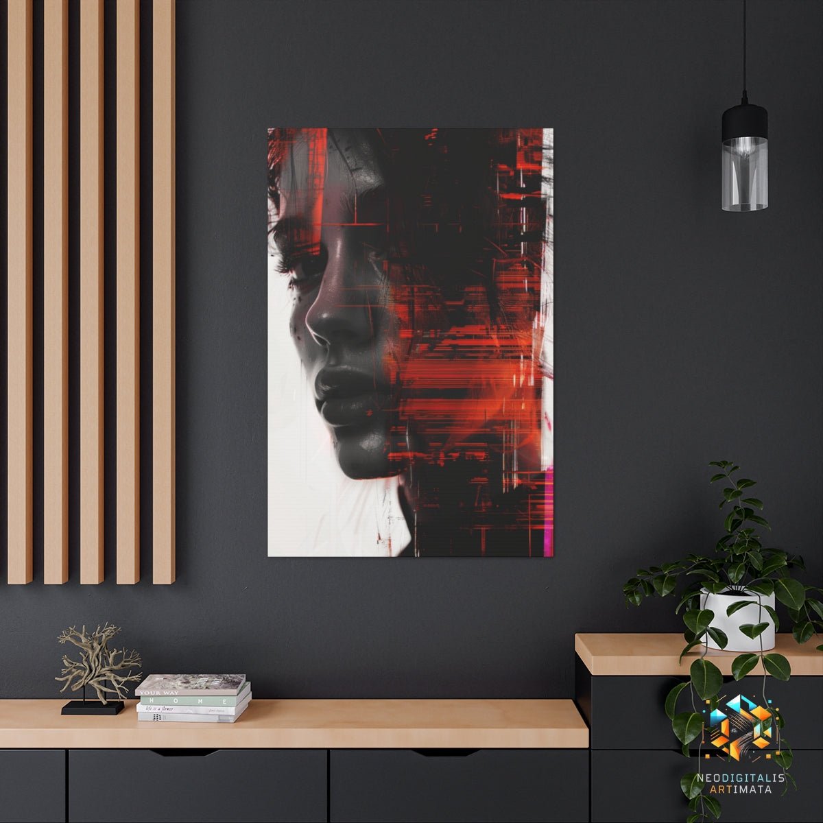 Digital Soul Streaks - Original Glitch Style Portrait Wall Art - NeoDIGITALis ARTimata