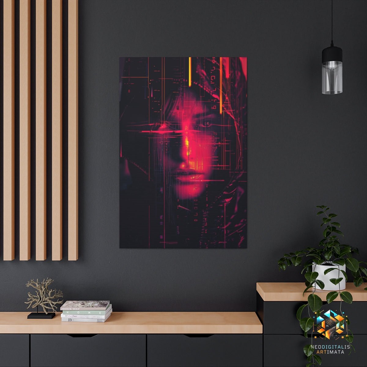 Digital Spectrum Veil - Original Glitch Style Portrait Wall Art - NeoDIGITALis ARTimata