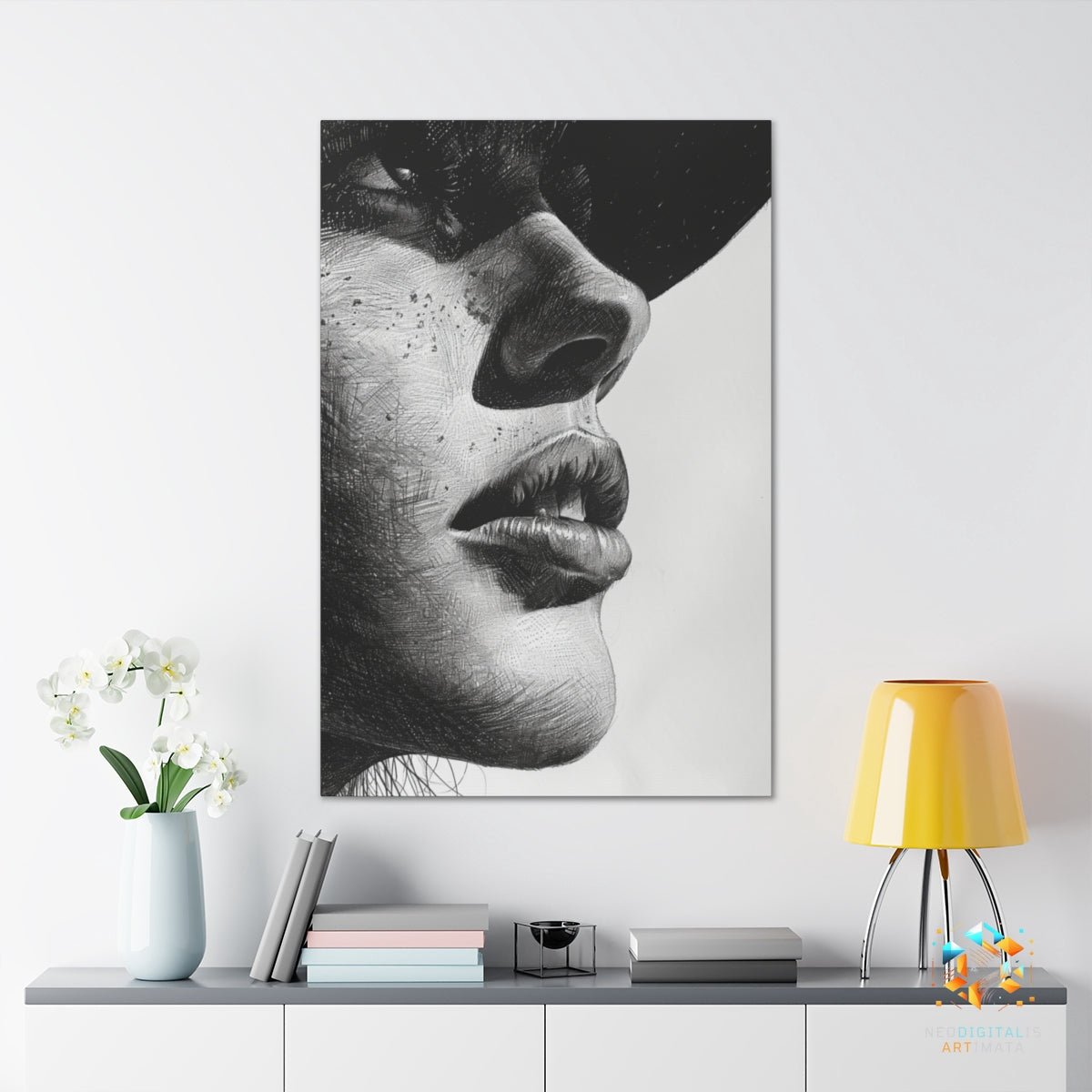 Dot Depth Drama - Original Stippling Style Portrait Wall Art - NeoDIGITALis ARTimata