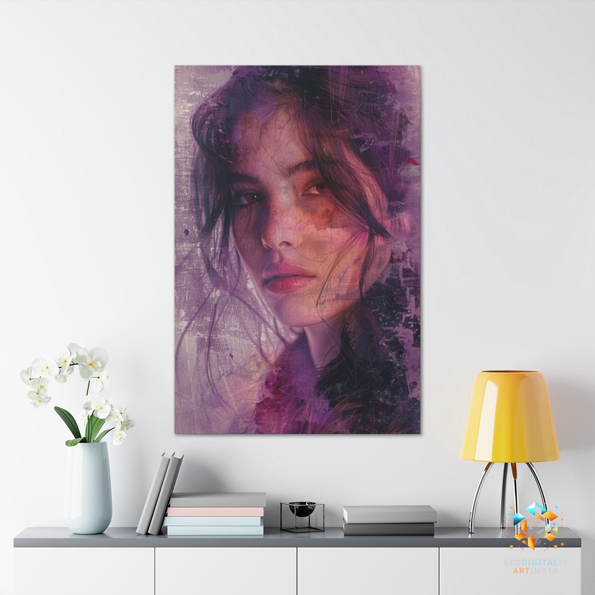 Dreamlike Reverie - Original Etching Style Portrait Wall Art - NeoDIGITALis ARTimata